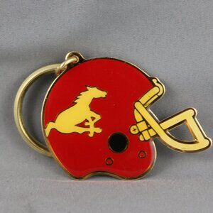Vintage CFL Keychain - Calgary Stampeders Helmet - Metal Keychain